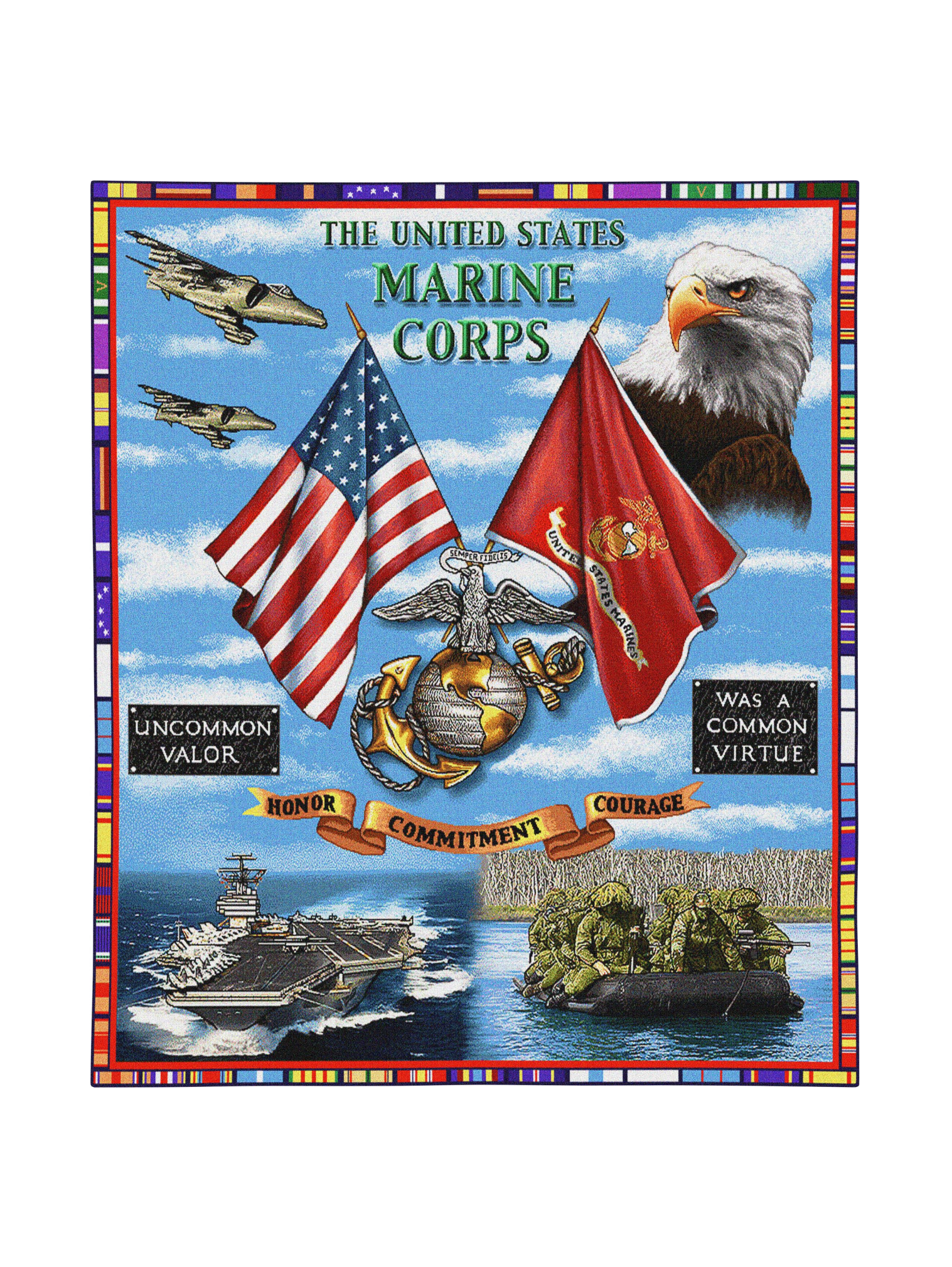 Marine Corp Land Sea Air Wall Tapestry
