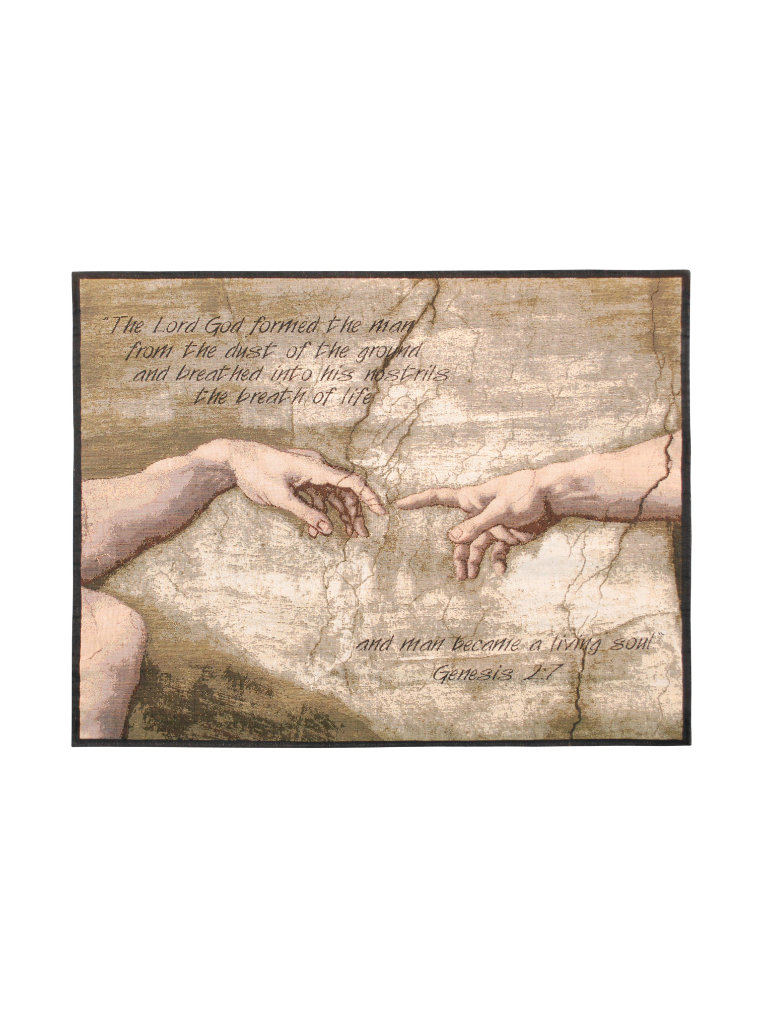 Creation Of Adam With Words Wall Tapestry