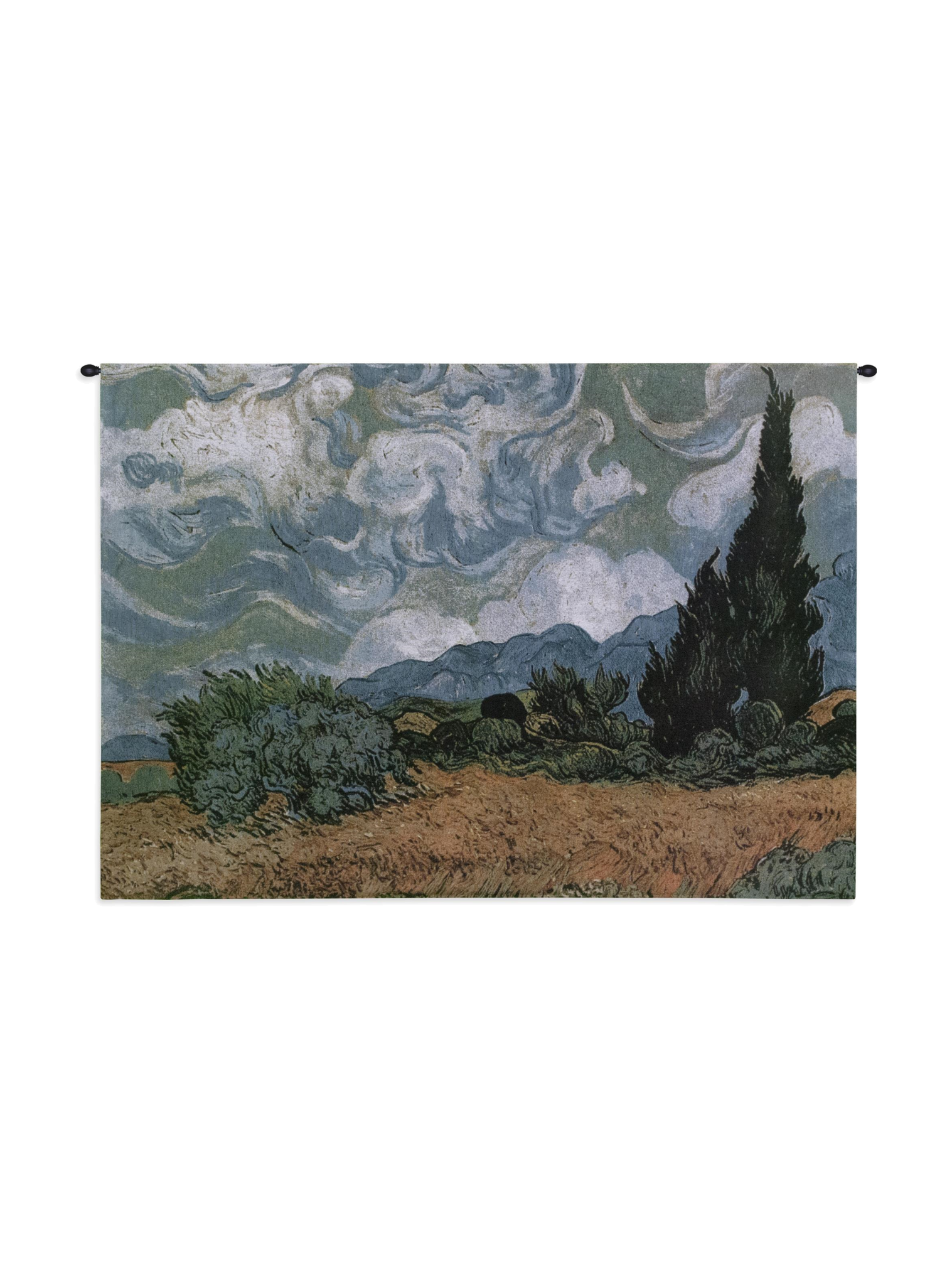 Wheat Field With Cypresses Wall Tapestry