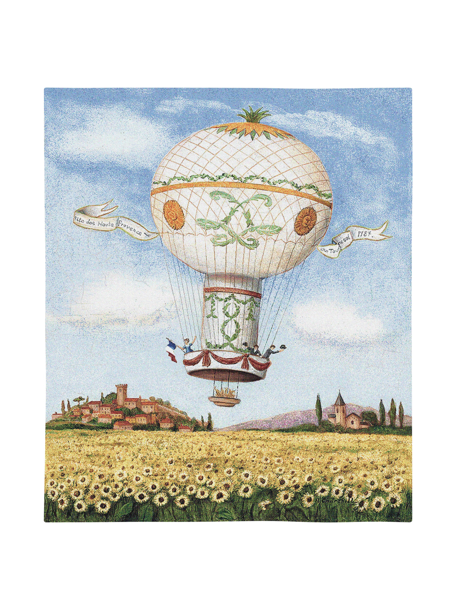 Flight Over Sunflowers Wall Tapestry