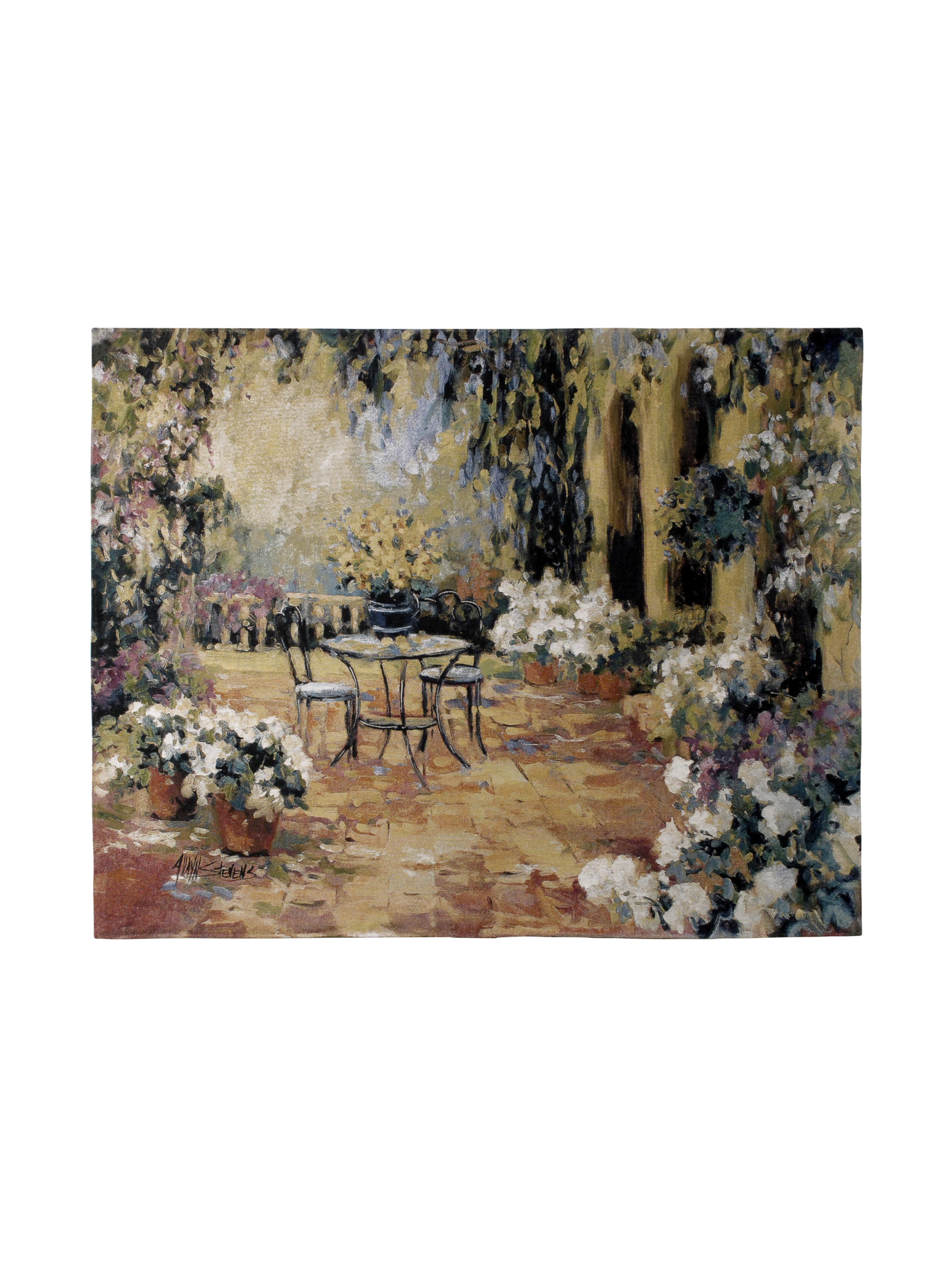 Floral Courtyard Wall Tapestry