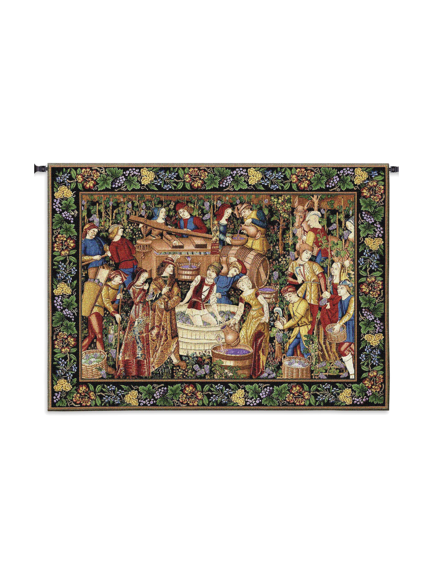Les Vendanges Grape Harvest Wall Tapestry