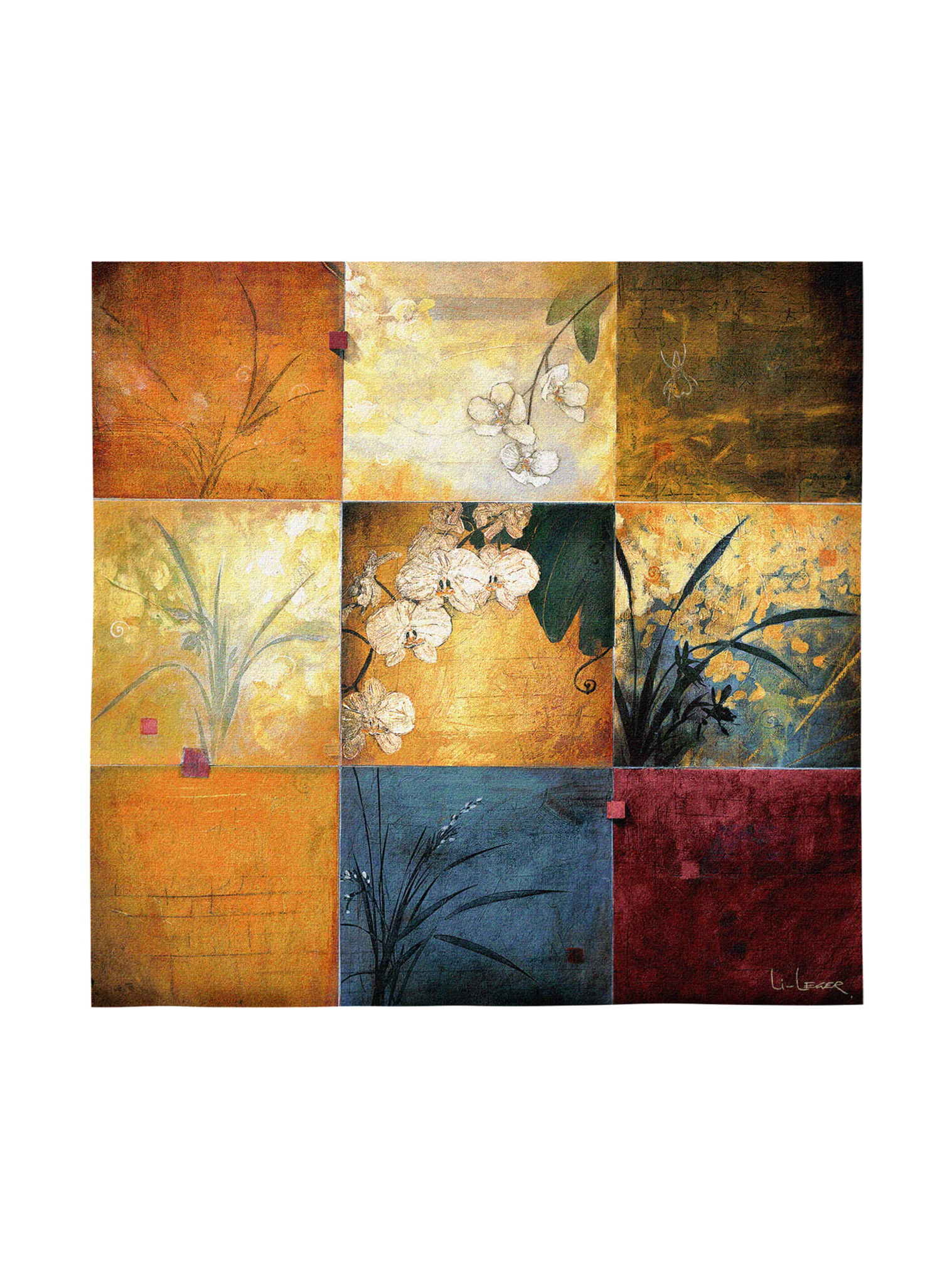 Orchid Nine Patch Wall Tapestry