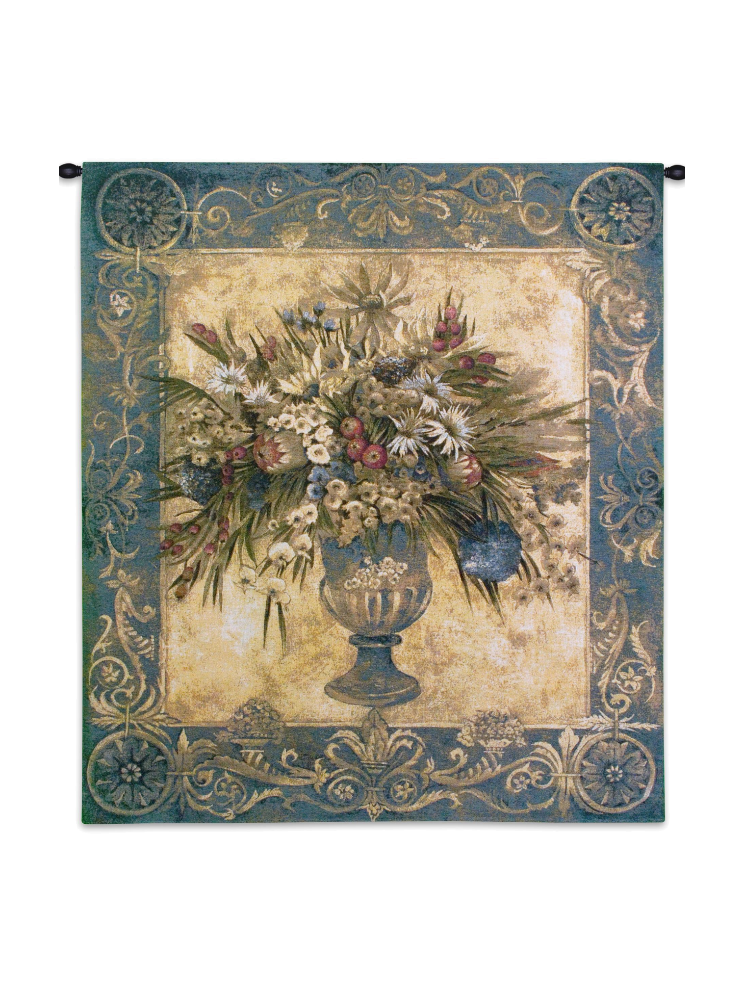 Tuscan Urn Cerulean Wall Tapestry