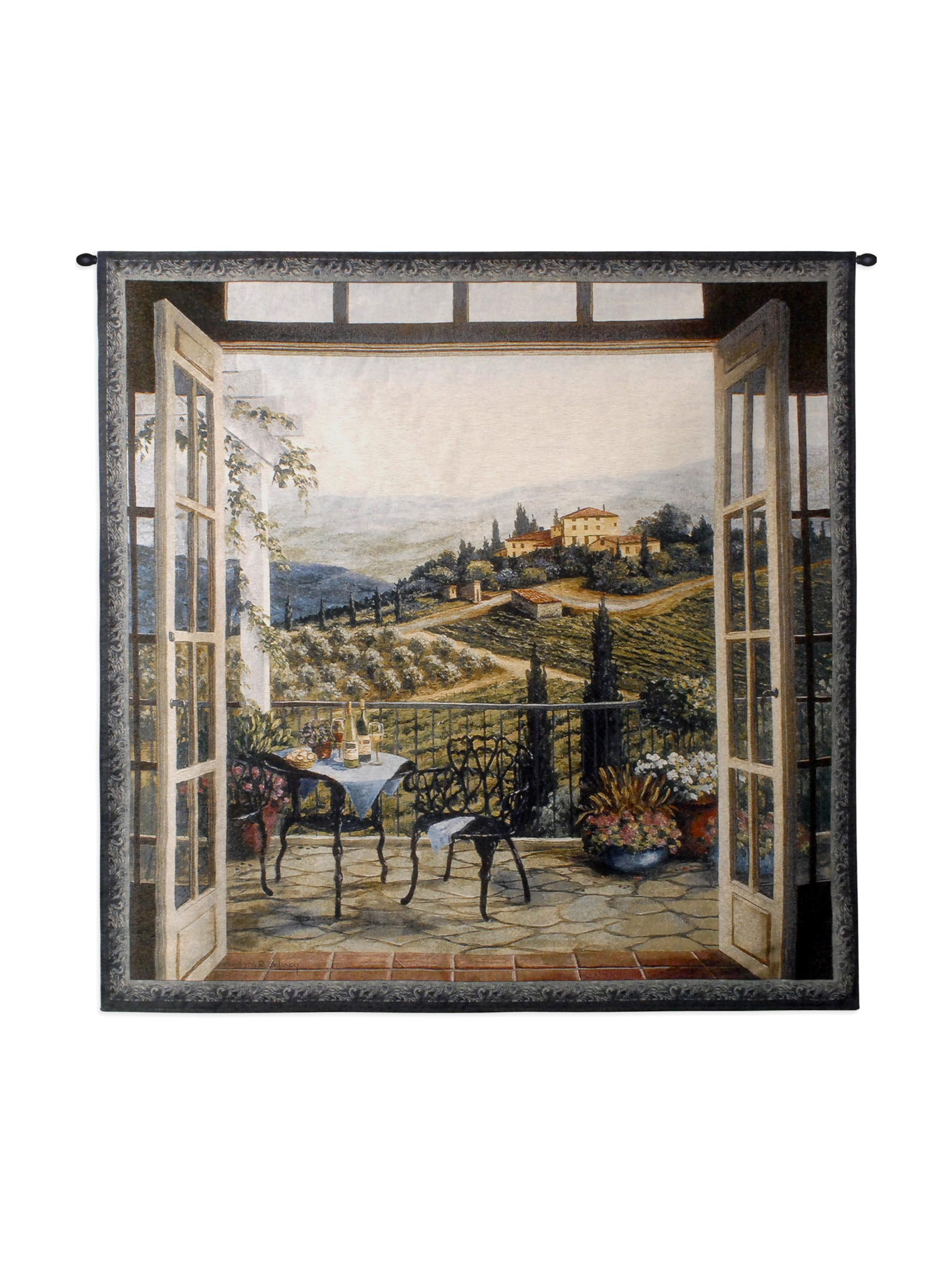Balcony View Of The Villa Wall Tapestry