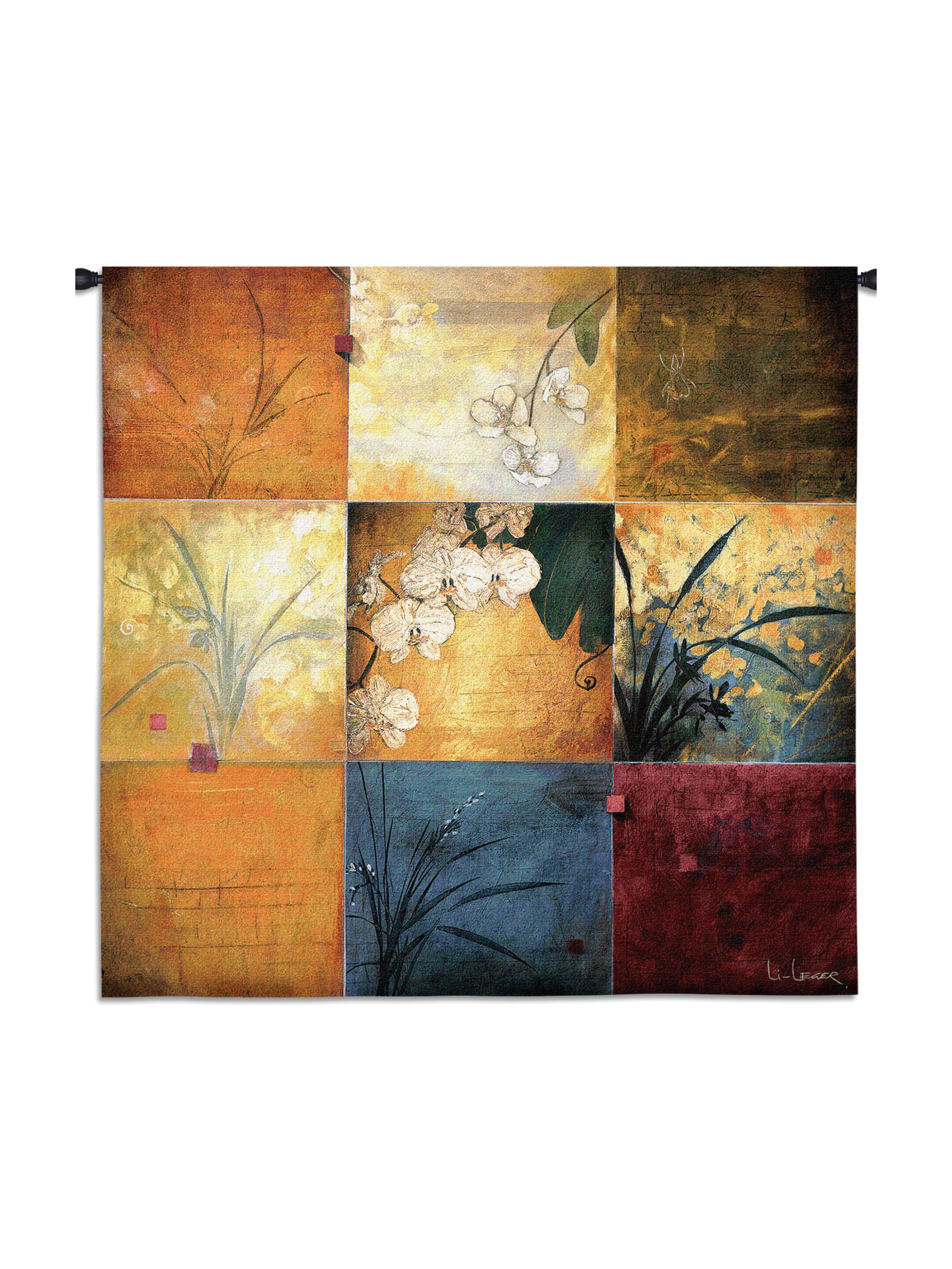 Orchid Nine Patch Wall Tapestry