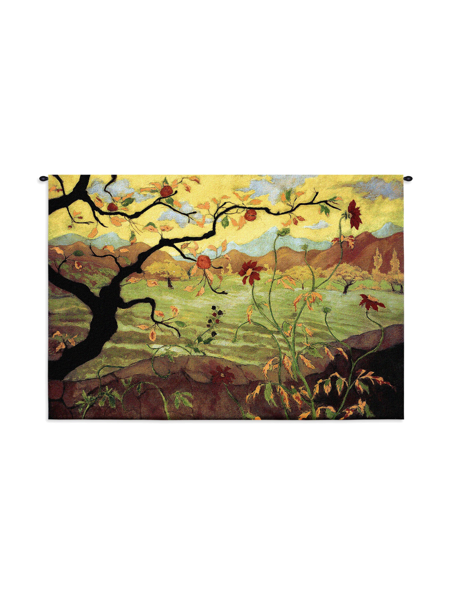 Apple Tree With Red Fruit Wall Tapestry