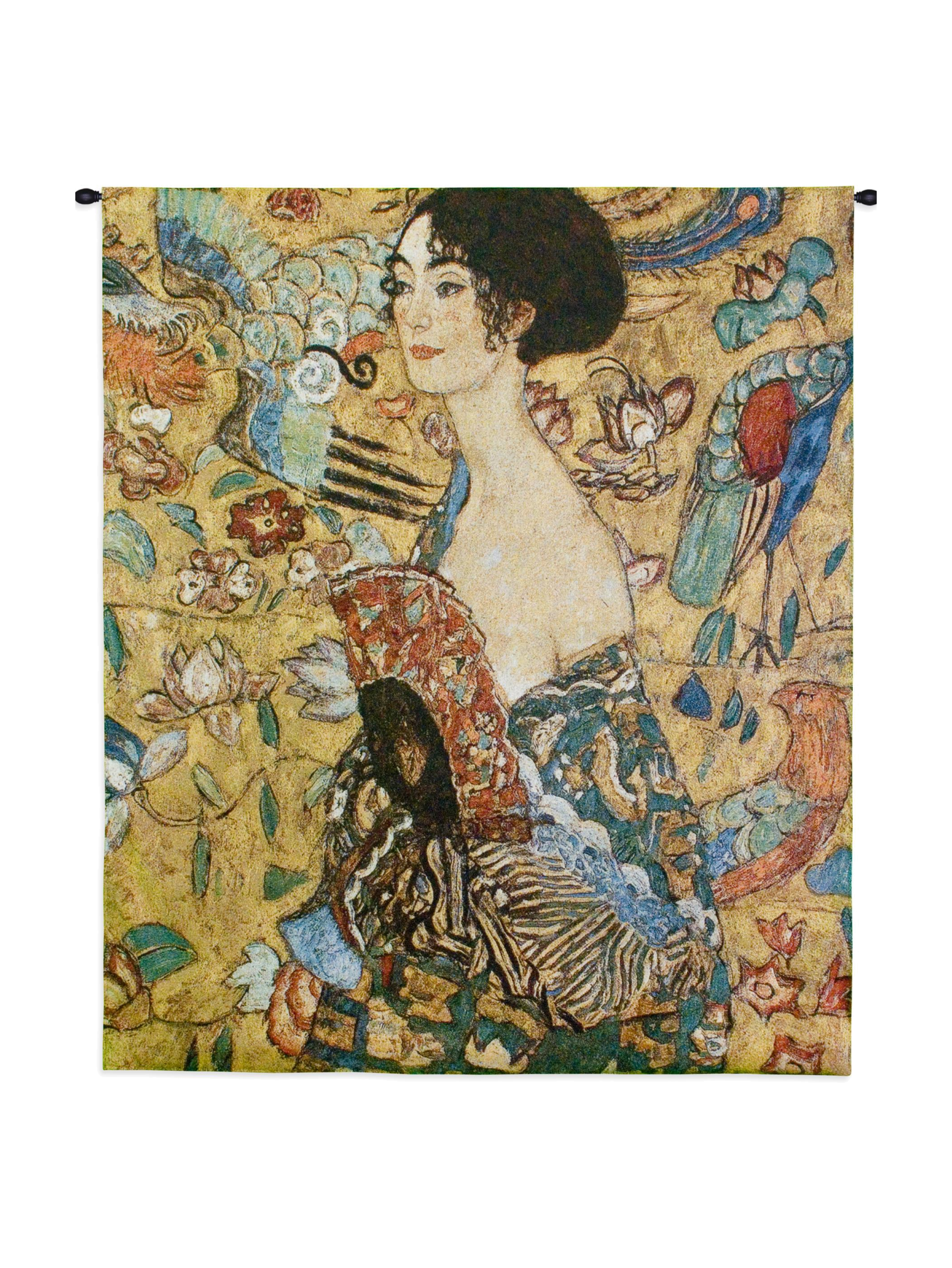 Lady With Fan Wall Tapestry