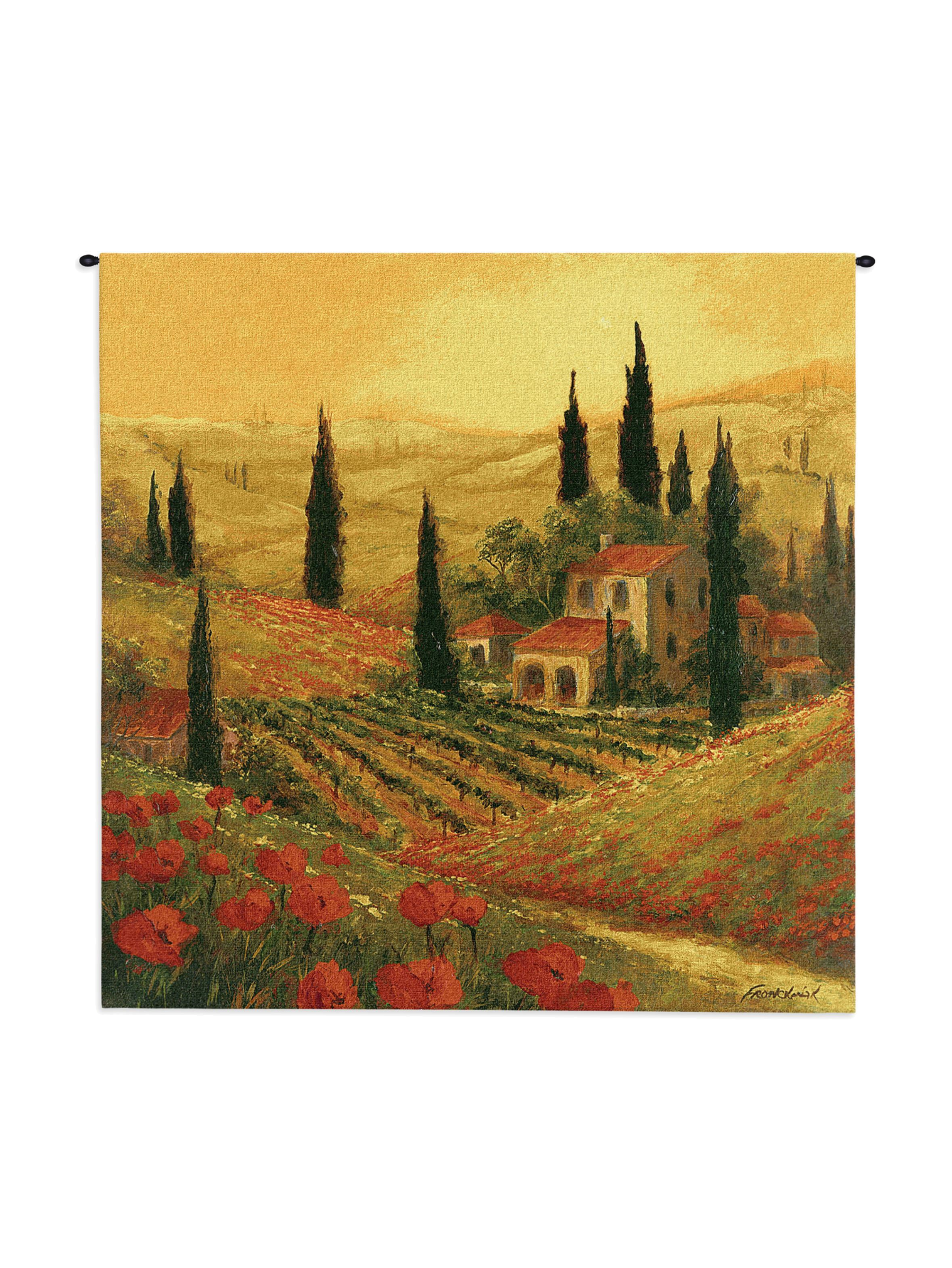 Poppies Of Toscano Ii Wall Tapestry
