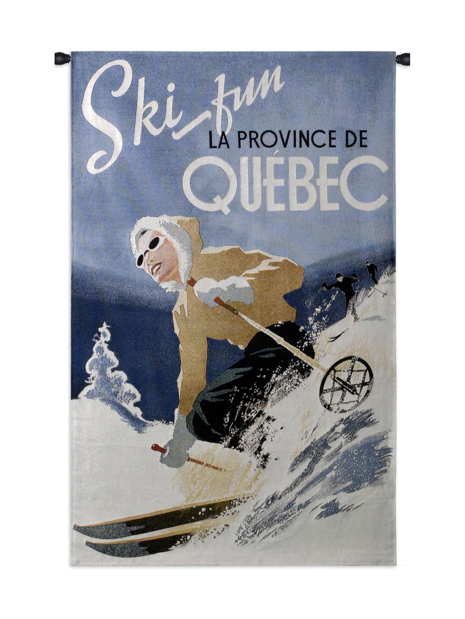 Ski Quebec Wh Wall Tapestry