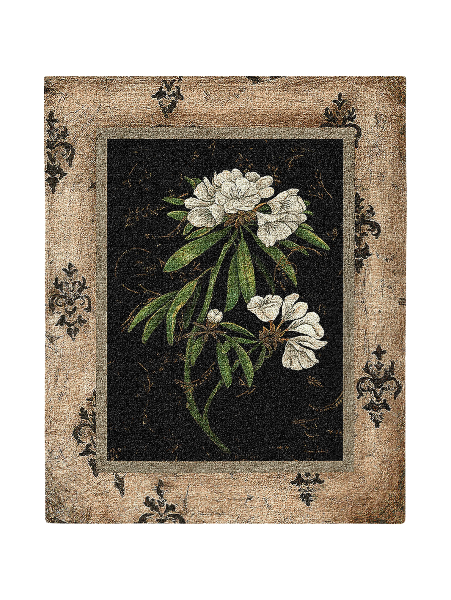 Silver Rhododendron Wall Tapestry
