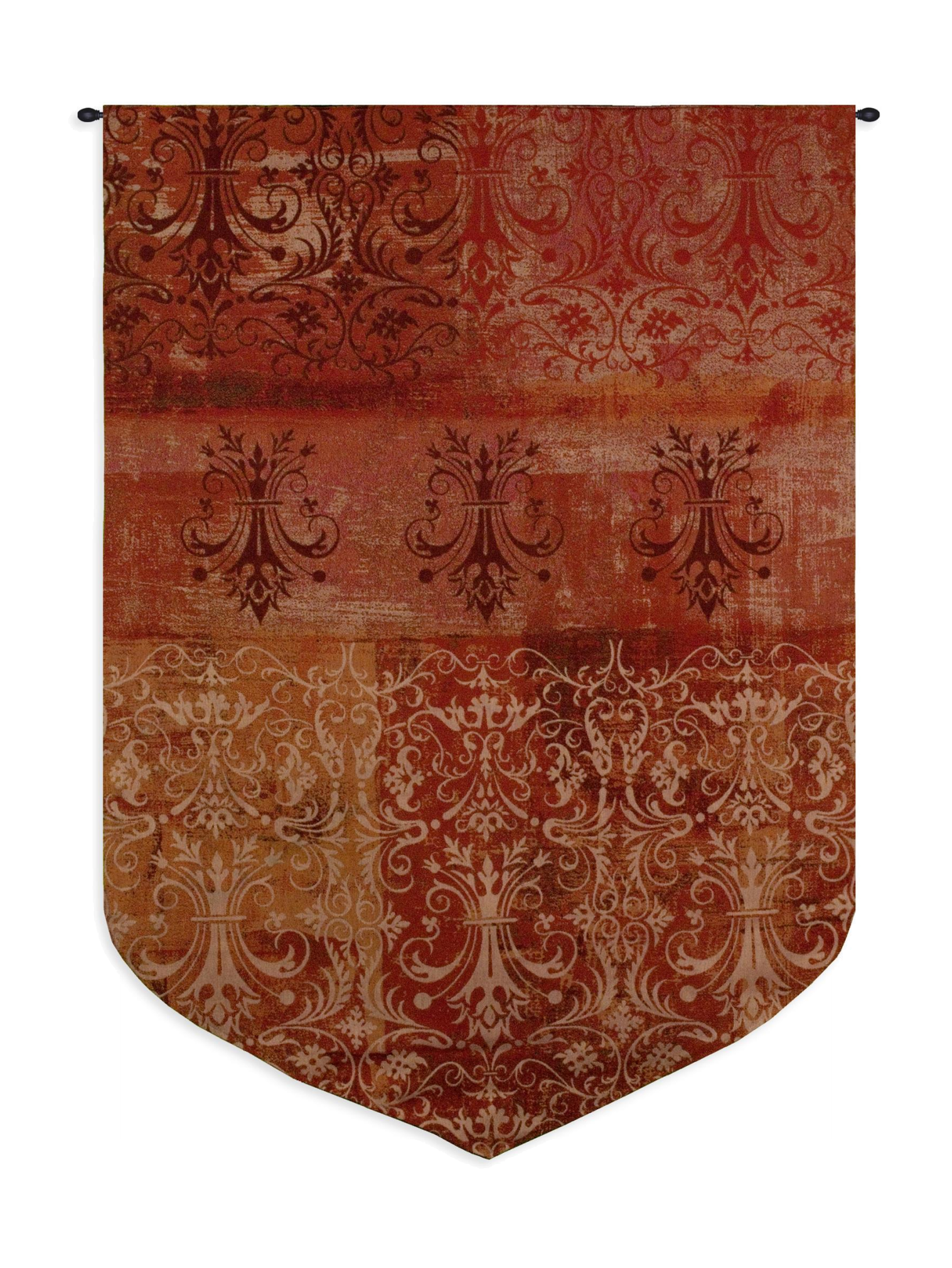 Abstract Damask Poppy Wall Tapestry
