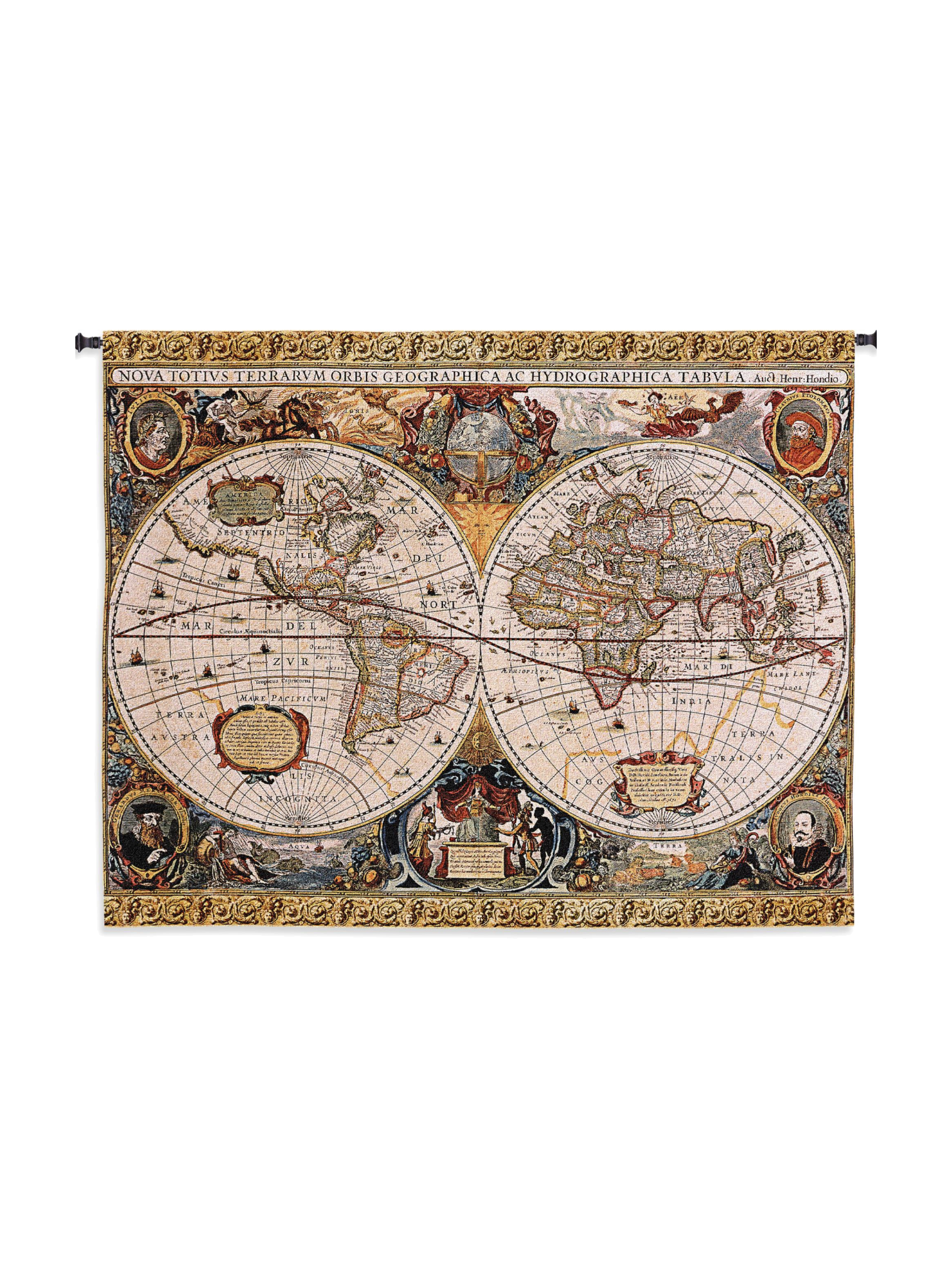 Antique Map Geographica Wall Tapestry