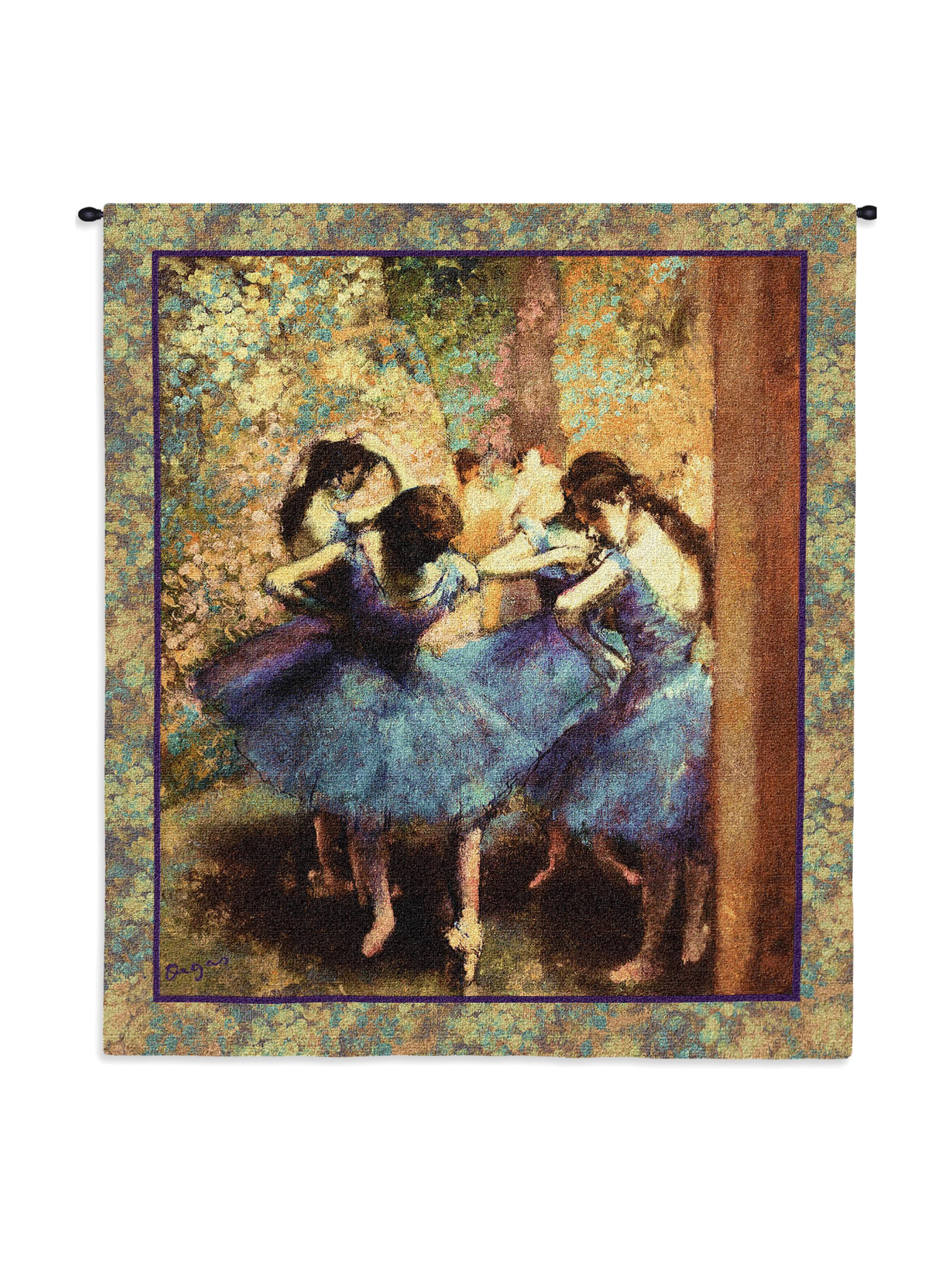 Dancers In Blue Wall Tapestry