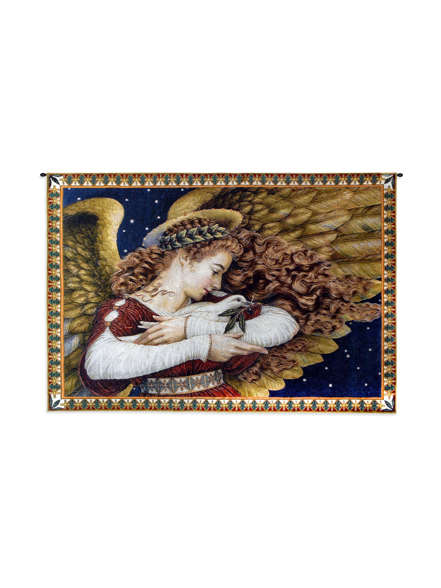 Angel And Dove Wall Tapestry