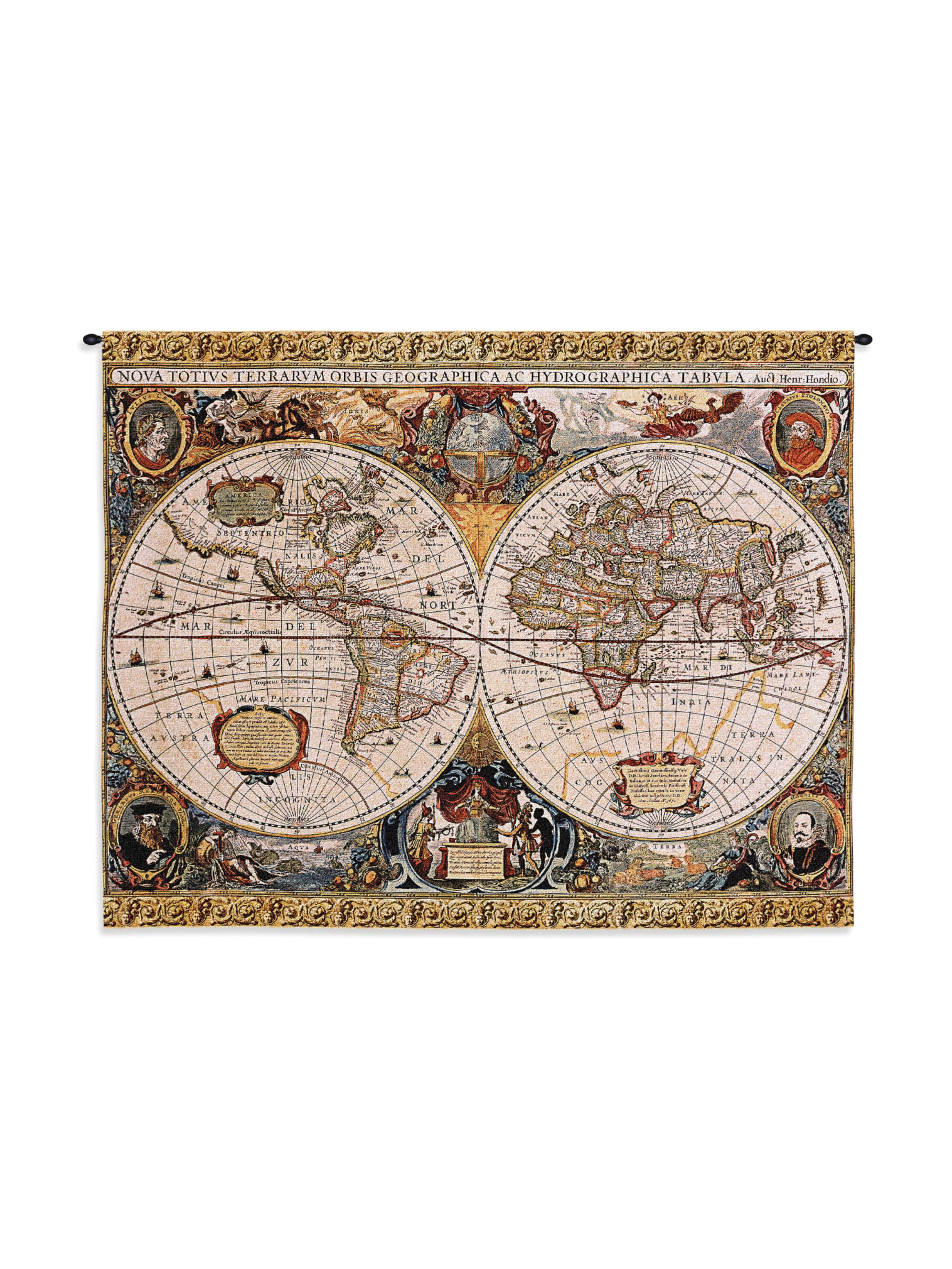 Antique Map Geographica Wall Tapestry