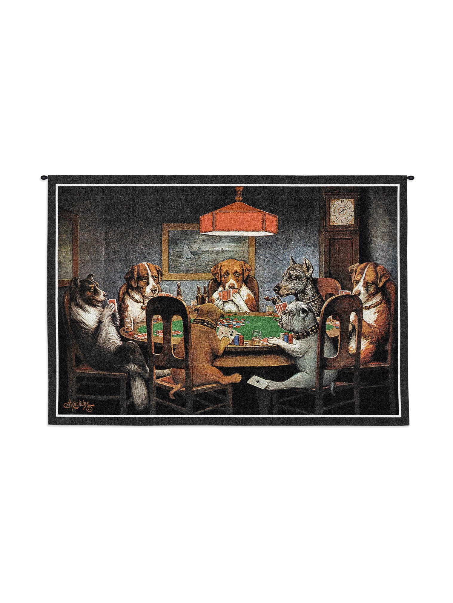 Dogs Playing Poker Wall Tapestry