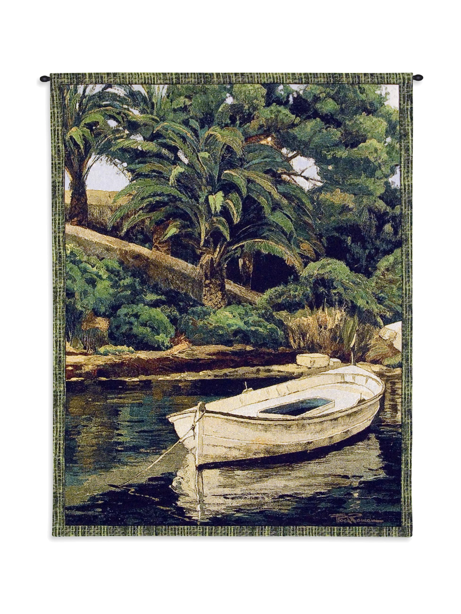 Barca Y Palmeras Wall Tapestry