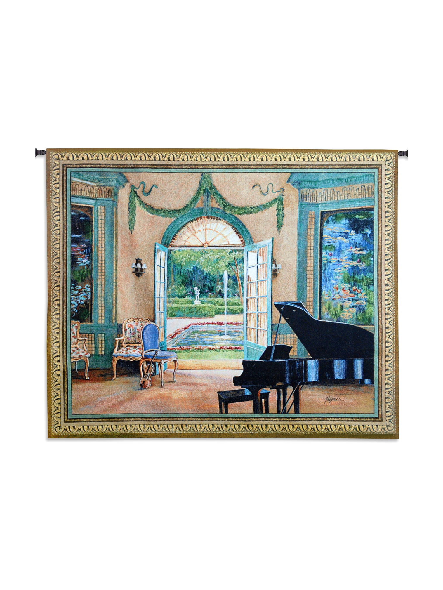 The Music Room Monet Wall Tapestry
