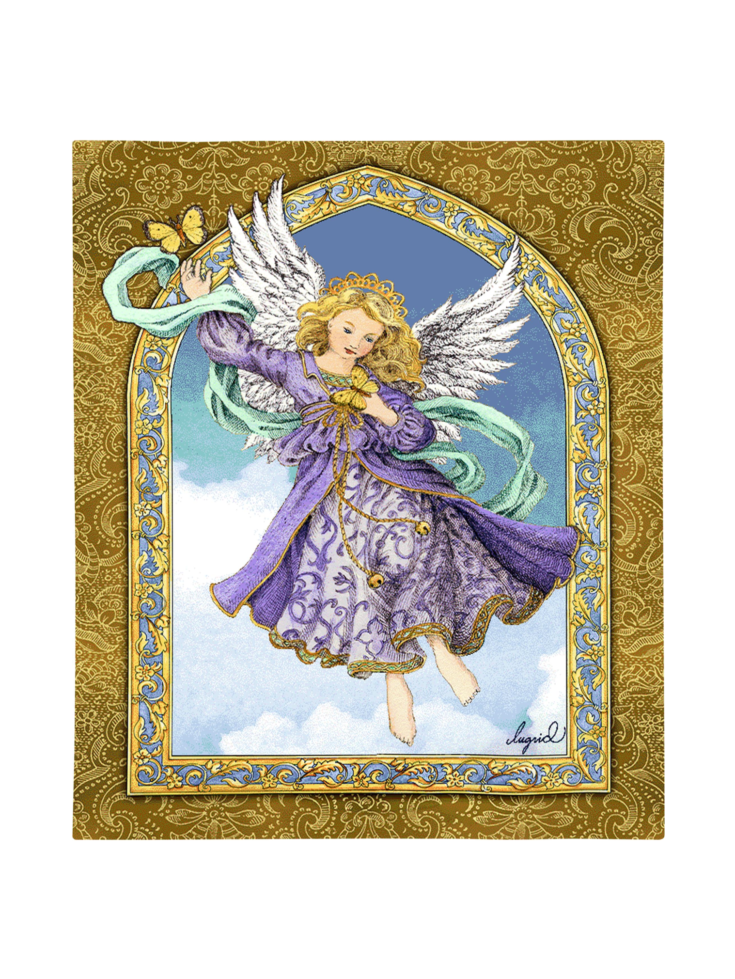 Lavender Angel Wall Tapestry