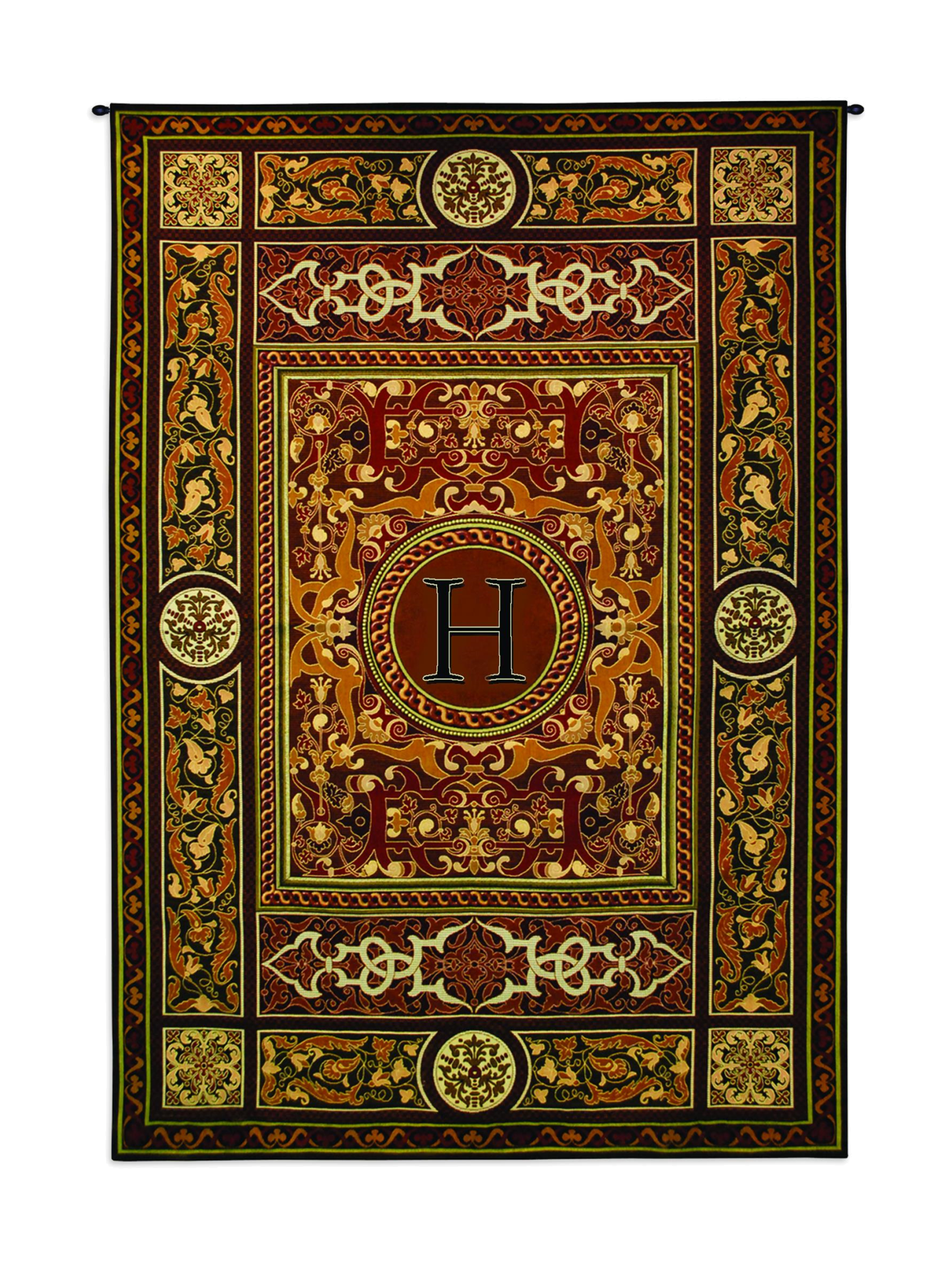Monogram Medallion H Wall Tapestry