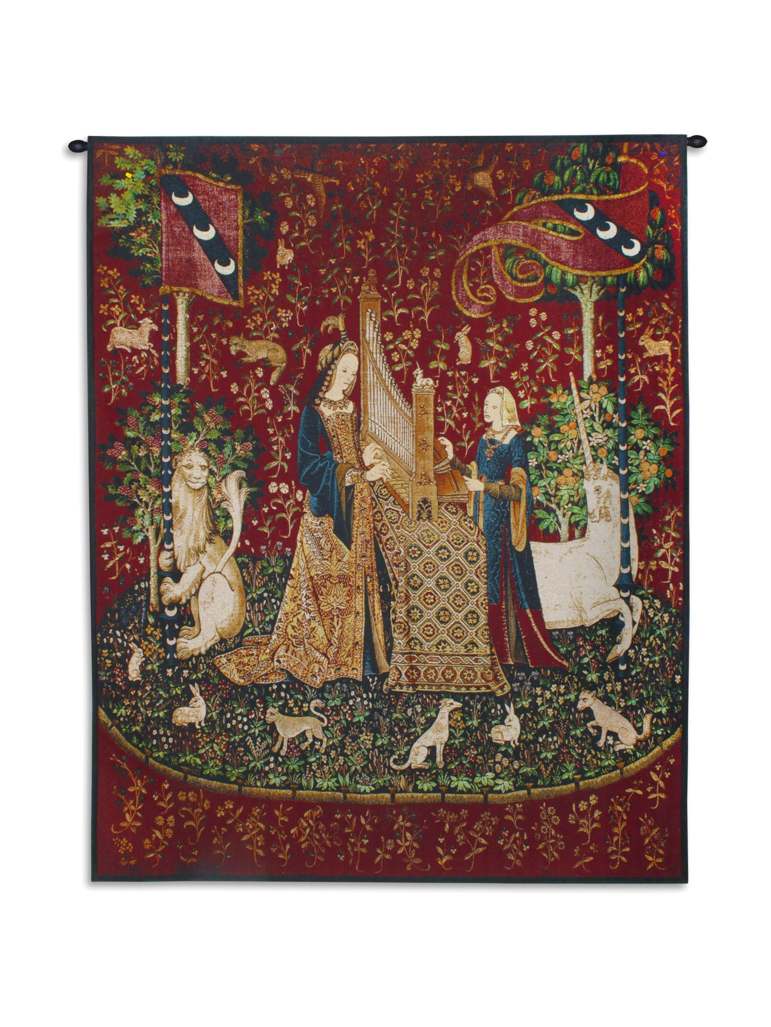 The Lady And The Unicorn Hearing Wall Tapestry