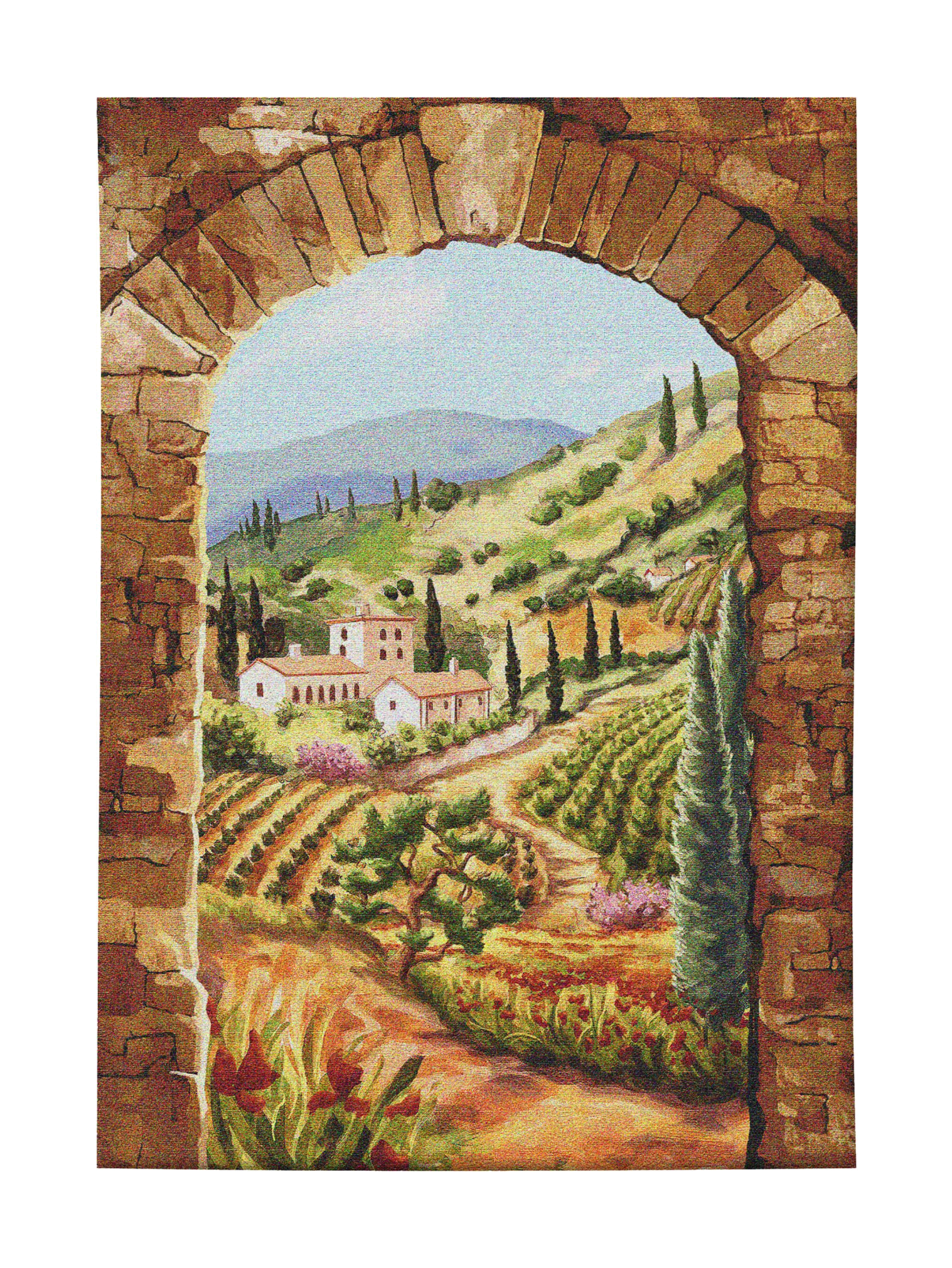 Tuscan Vineyard Large Wall Tapestry